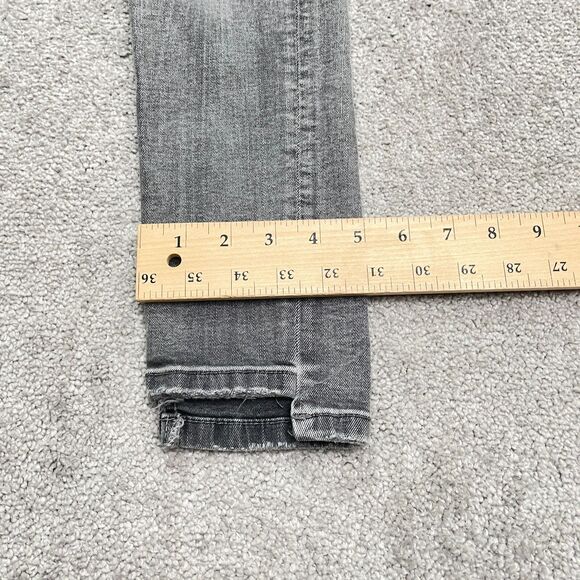 Zara Skinny Cropped Denim Jeans Womens  4 Washed Gray Slim Cut Hem Casual 28x27 - Picture 9 of 13